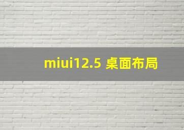 miui12.5 桌面布局